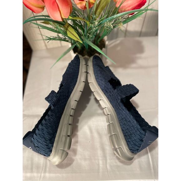 Skechers Synergy Sunday Stroll “Mary Jane”Memory Foam Shoe/Sandal Navy Blue Size - Picture 5 of 9